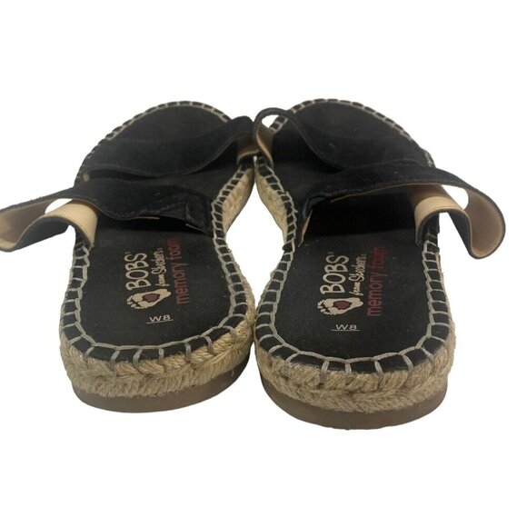 SKECHERS BOBS Women Memory Foam Slip On Sandals Size 8 Black Summer S-20 - Picture 3 of 7